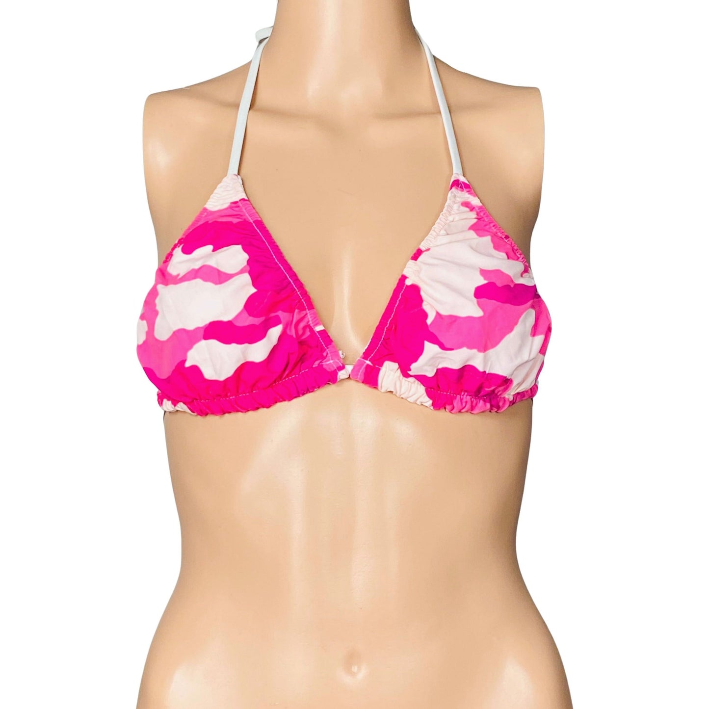 "Stealth Fanatic" Camo Print Bikini Top (Pink) - Board Shorts World
