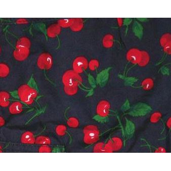 **Elastic Waist Board Shorts "a la Mode" (Black) Print Men's CUSTOM - Board Shorts World