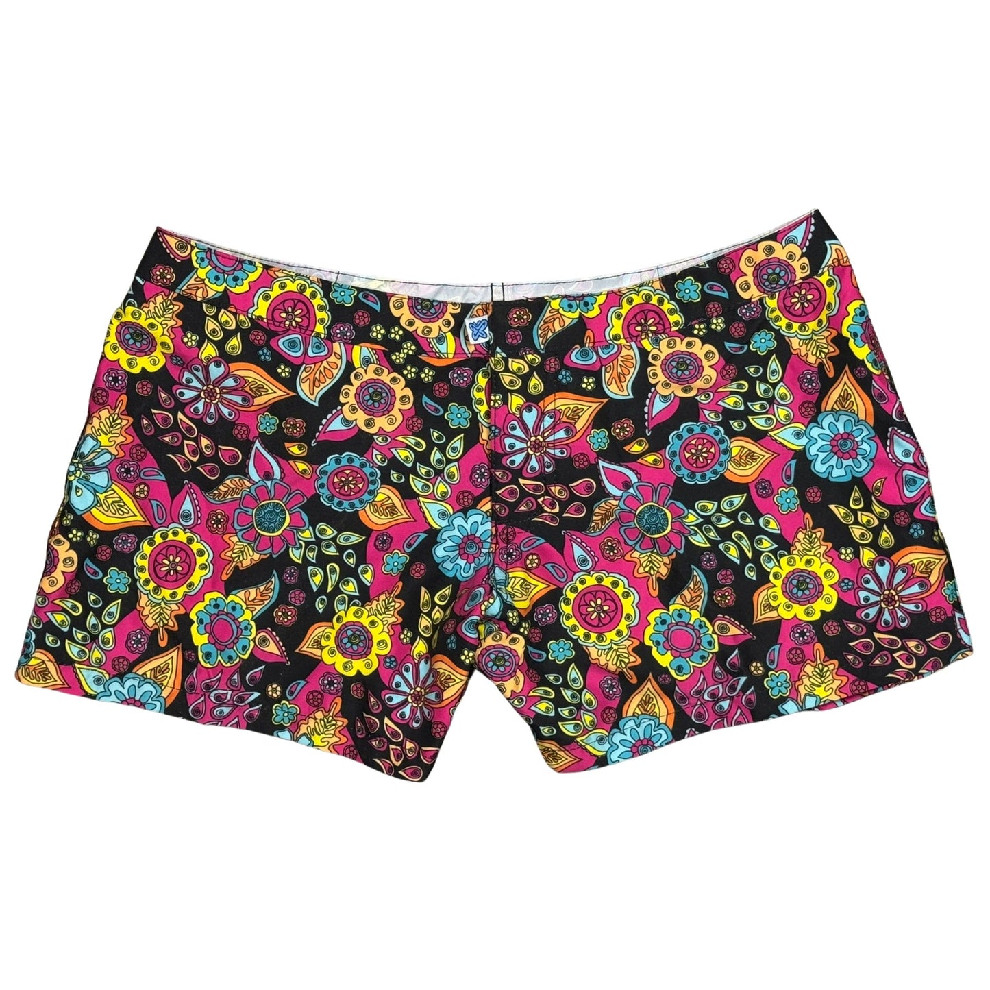 "Carnival" (Black) Women's Board/Swim Shorts - 4" - Board Shorts World