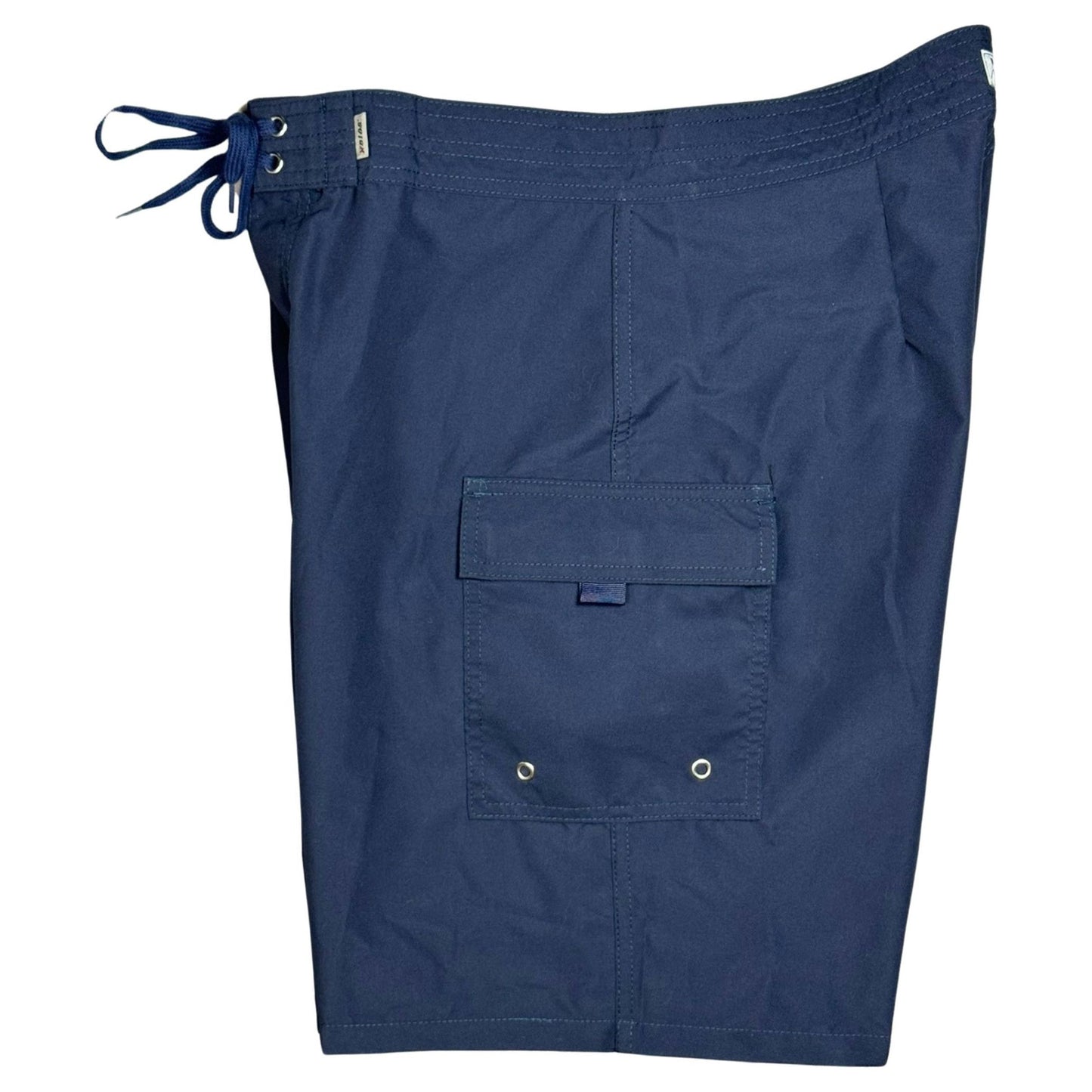 "Manoa" SOLID Navy Build-Your-Own 100% Cotton Men's Board Shorts - Board Shorts World