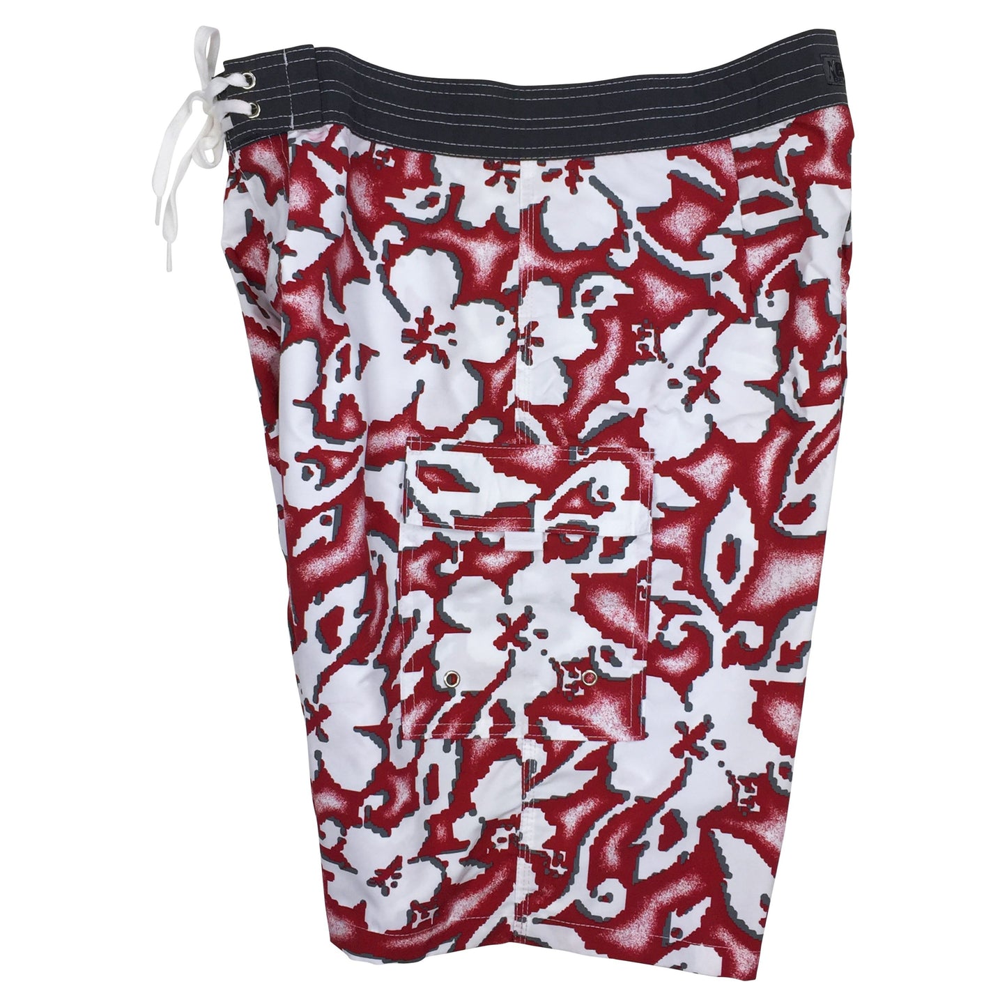 "Magnified" (Red) Double Cargo Pocket Board Shorts (Select Custom Outseam 17" - 30") - Board Shorts World