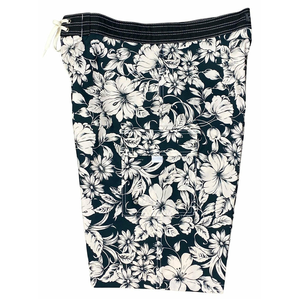 "Vintage" (Black) Double Cargo Pocket Board Shorts (Select Custom Outseam 17" - 30") - Board Shorts World