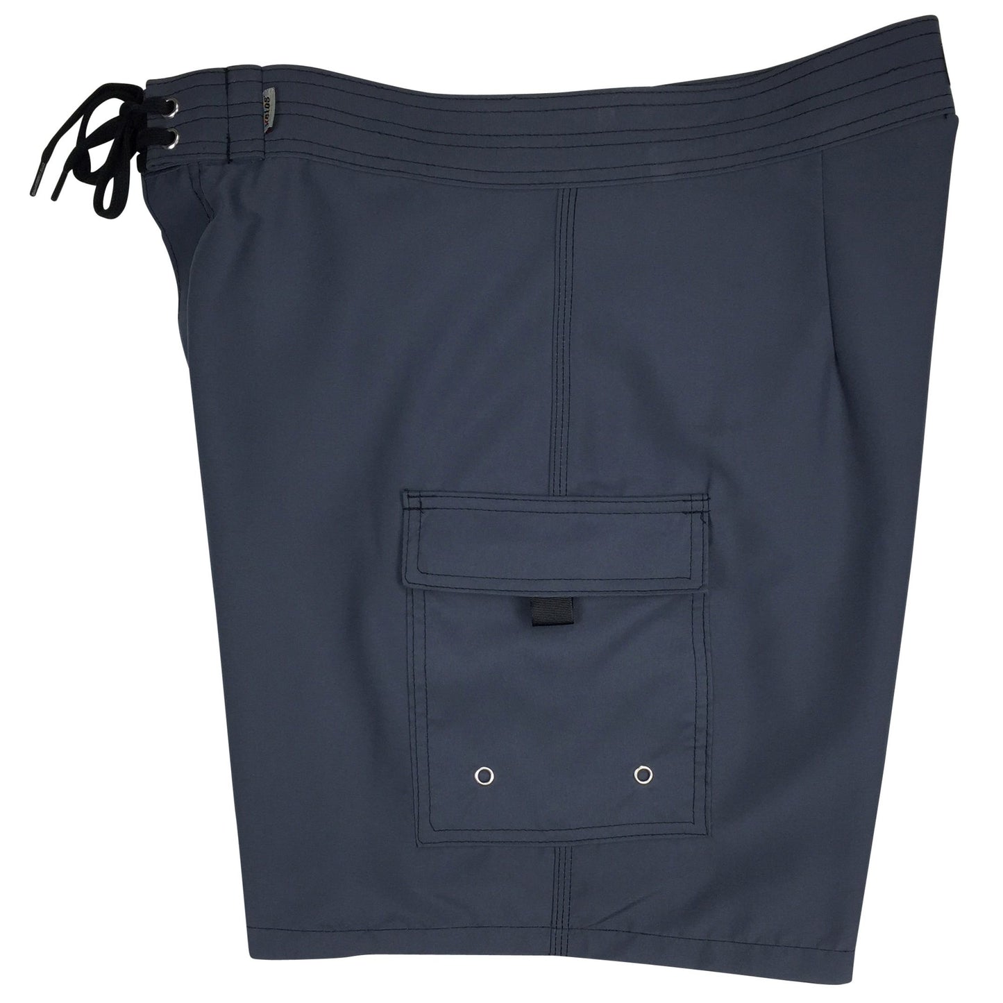 "Manoa" SOLID Charcoal Build-Your-Own 100% Cotton Men's Board Shorts - Board Shorts World