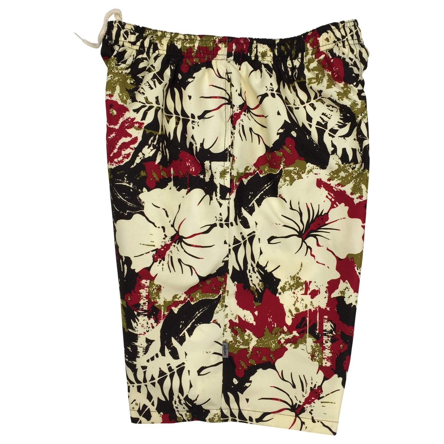 "Hiatus" (Earth) Mens Elastic Waist Swim Trunks w/ on-seam Pockets (Select Custom Outseam 18" - 28") - Board Shorts World