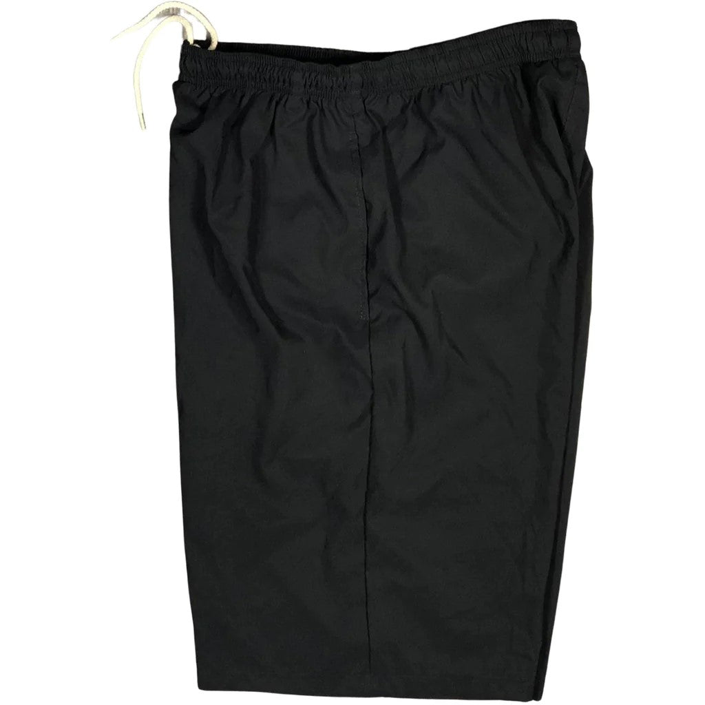 Solid Black | Elastic Swim Trunks | Custom Length