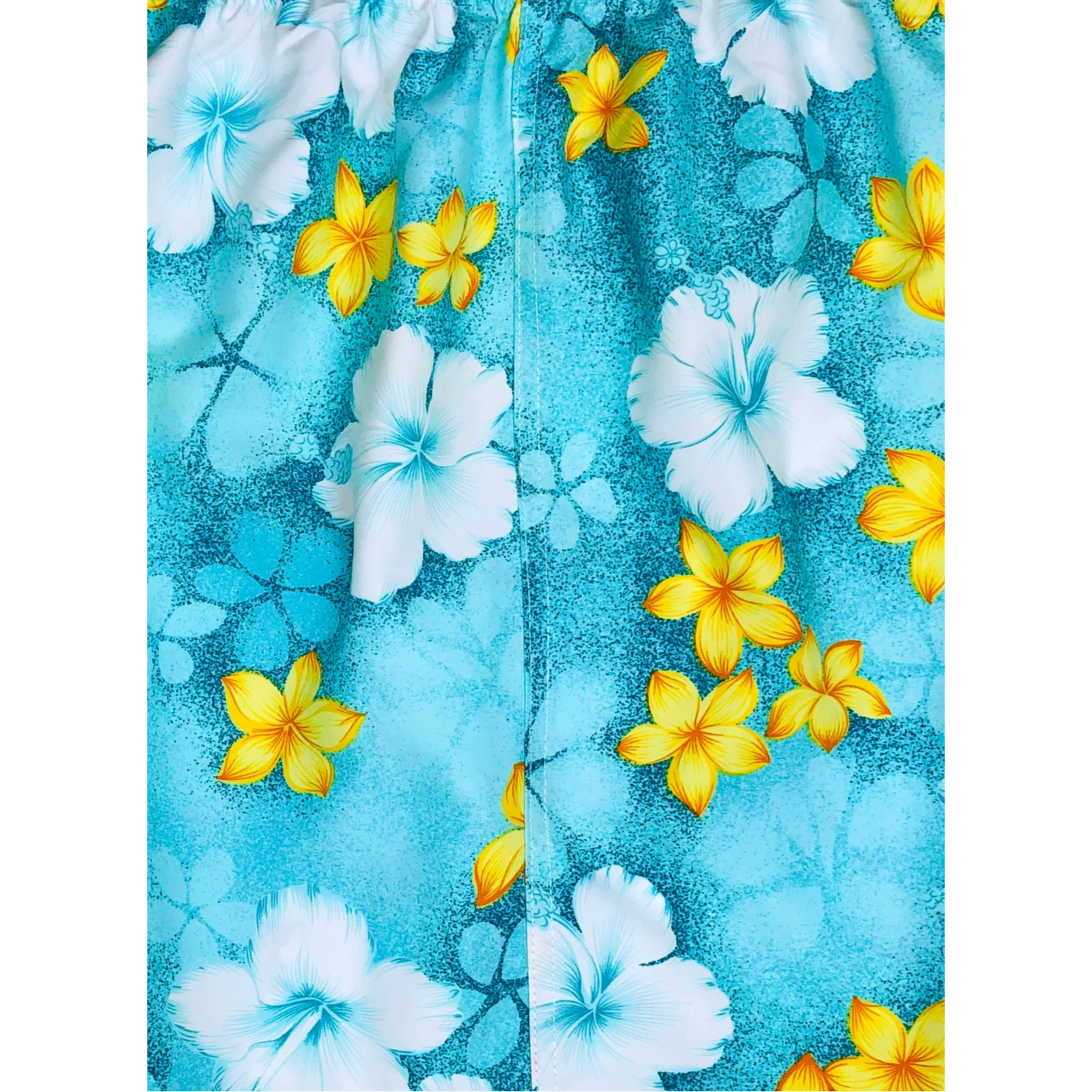 Elastic Waist Swim Trunks with Mesh Liner "Spin Cycle" (Aqua) CUSTOM - Board Shorts World