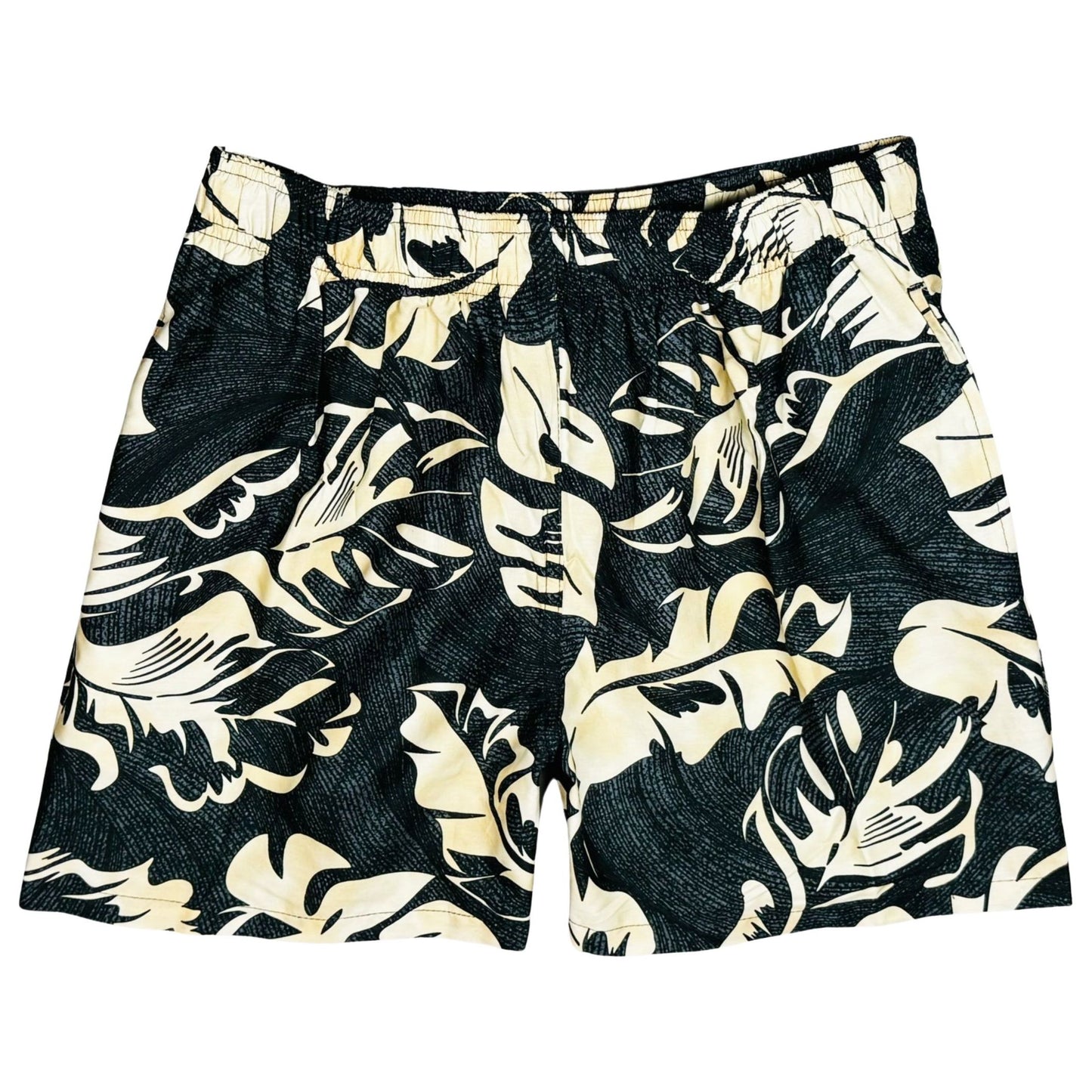 "Elephant Ears"(Black) Build-Your-Own 100% Cotton Men's Swim Trunks - Board Shorts World