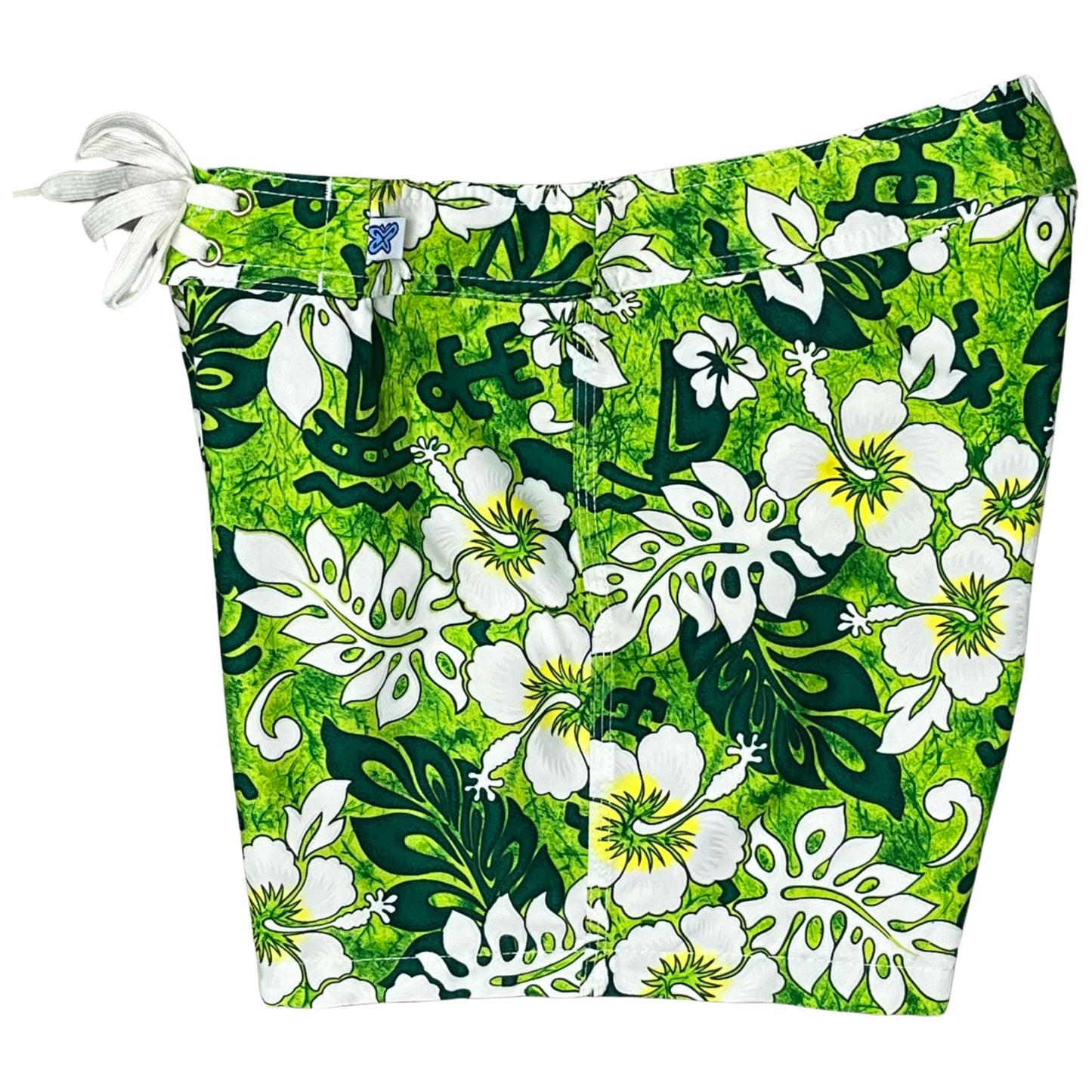 "Safari" Women's Board Shorts - Regular Rise / 5" Inseam (Green) - Board Shorts World