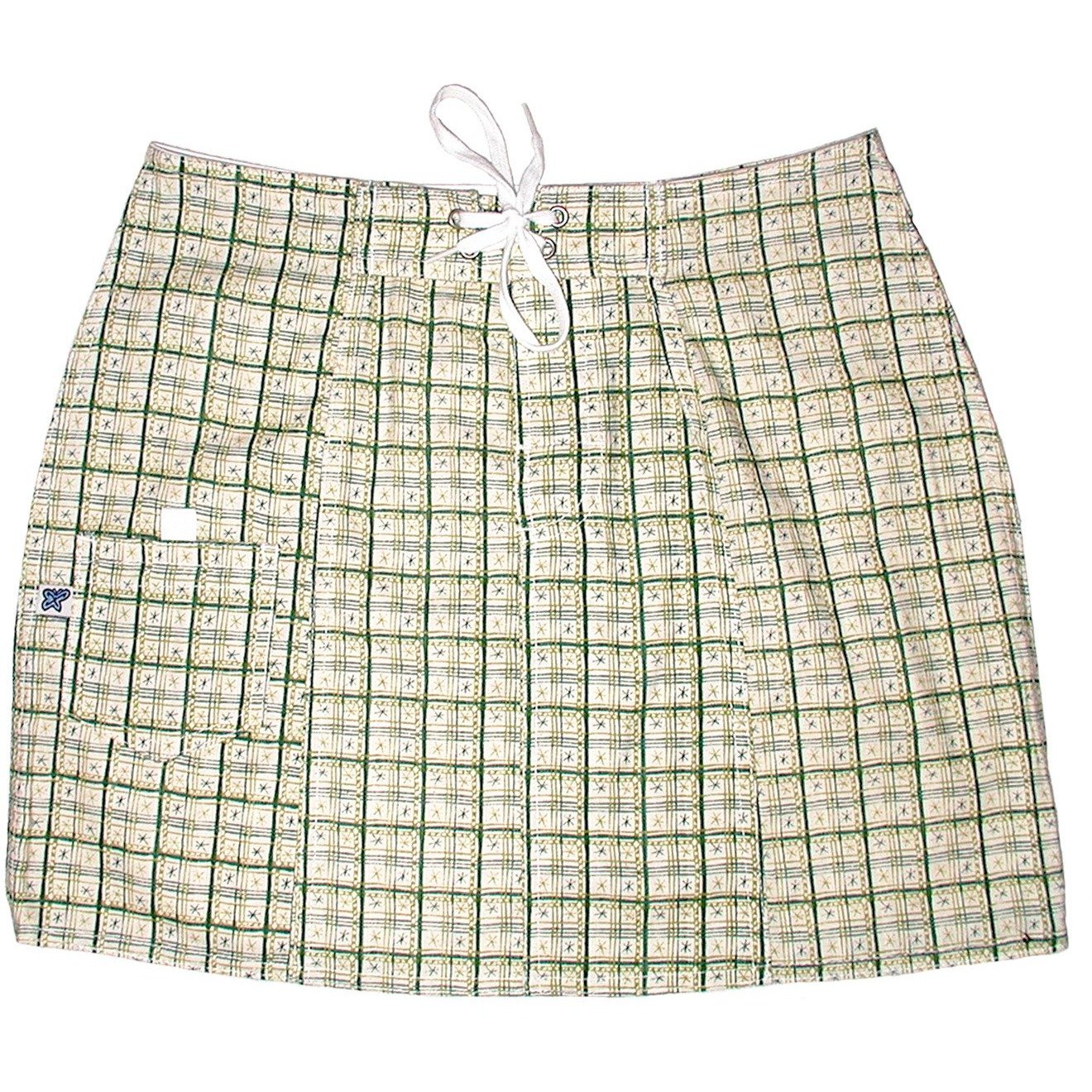 "Jetson Plaid" 100% Cotton Original Style Board Skirt (Green) - Board Shorts World