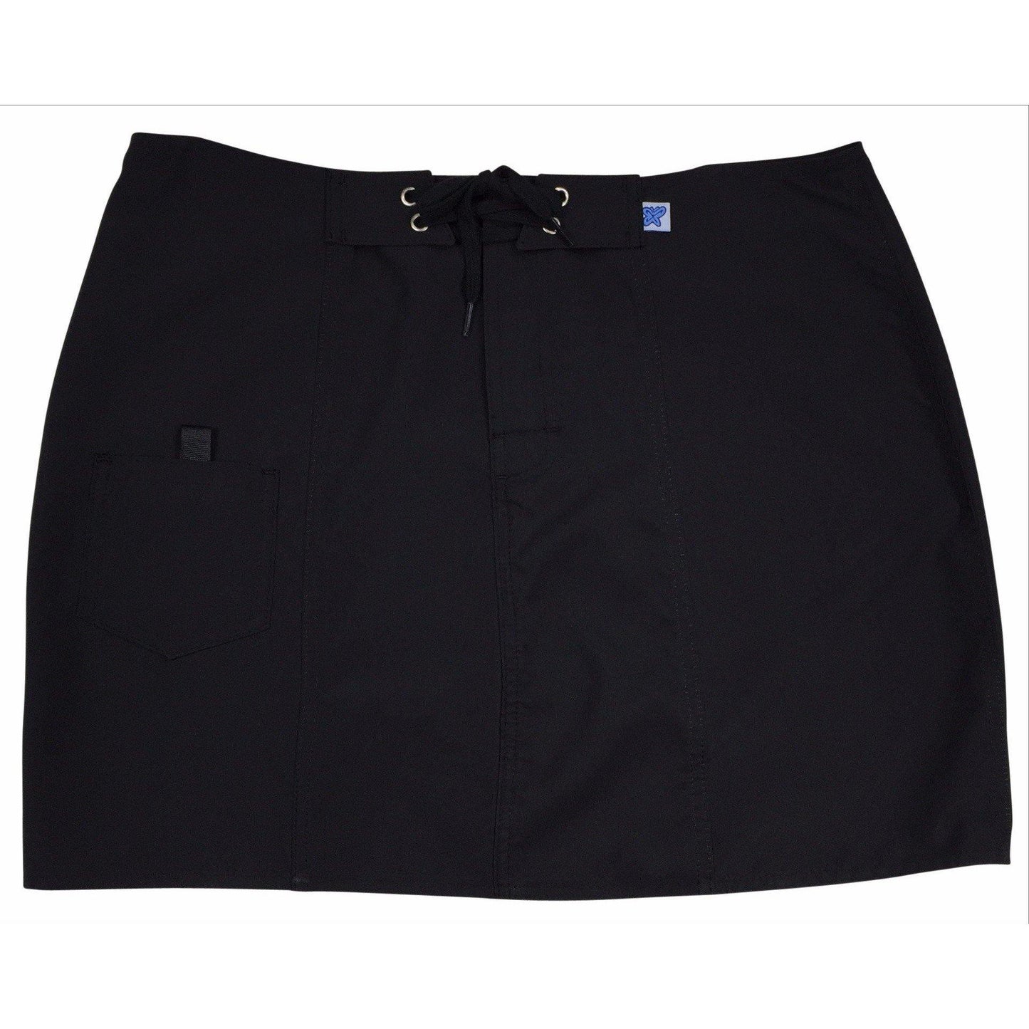 "A Solid Color" Original Style Board Skirt (Black+Black Stitching) - Board Shorts World