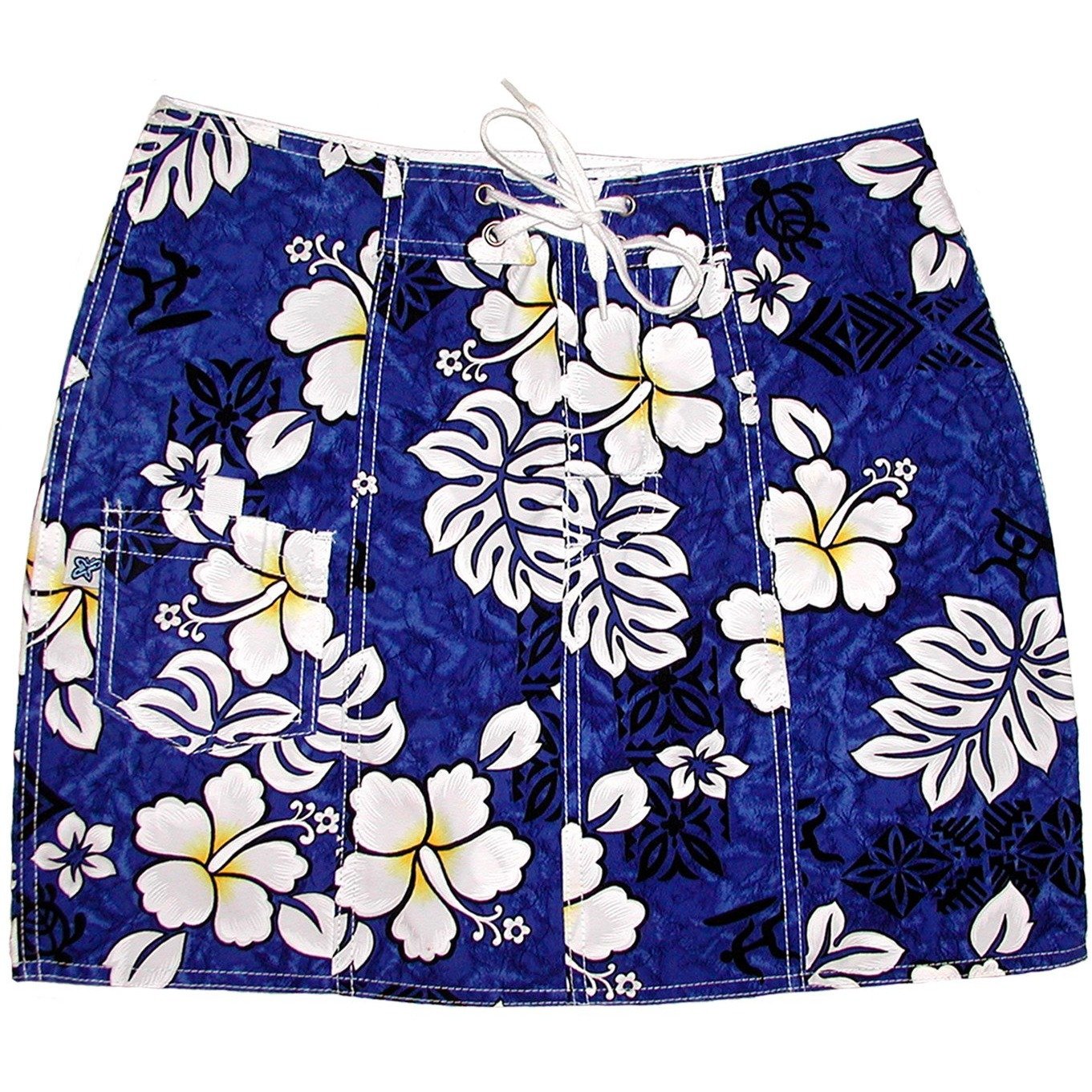 "Tribal Council" Original Style Board Skirt (Blue) - Board Shorts World