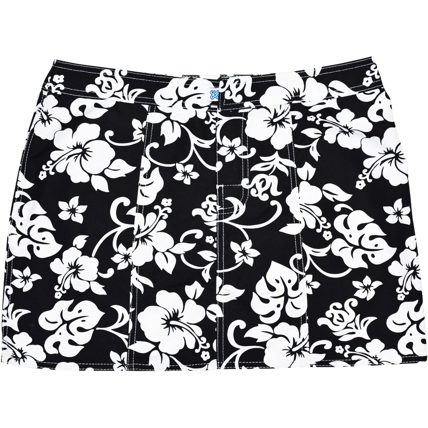 "Pure Hibiscus" Hipster Board Skirt (Black) - Board Shorts World
