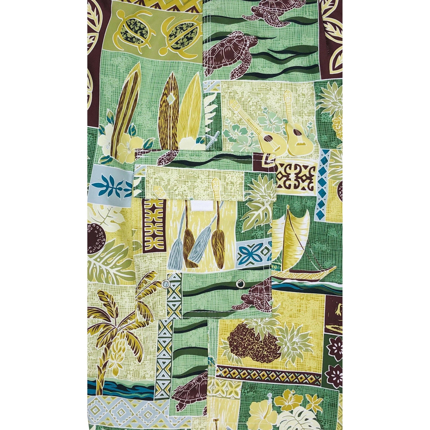 Elastic Waist Board Shorts "3-Day Weekend" Print Mens CUSTOM (Green) - Board Shorts World