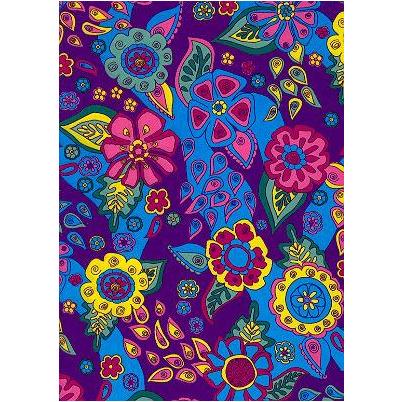 "Carnival" Womens Elastic Waist Swim Board Shorts. REGULAR Rise + 5" Inseam (Purple) - Board Shorts World