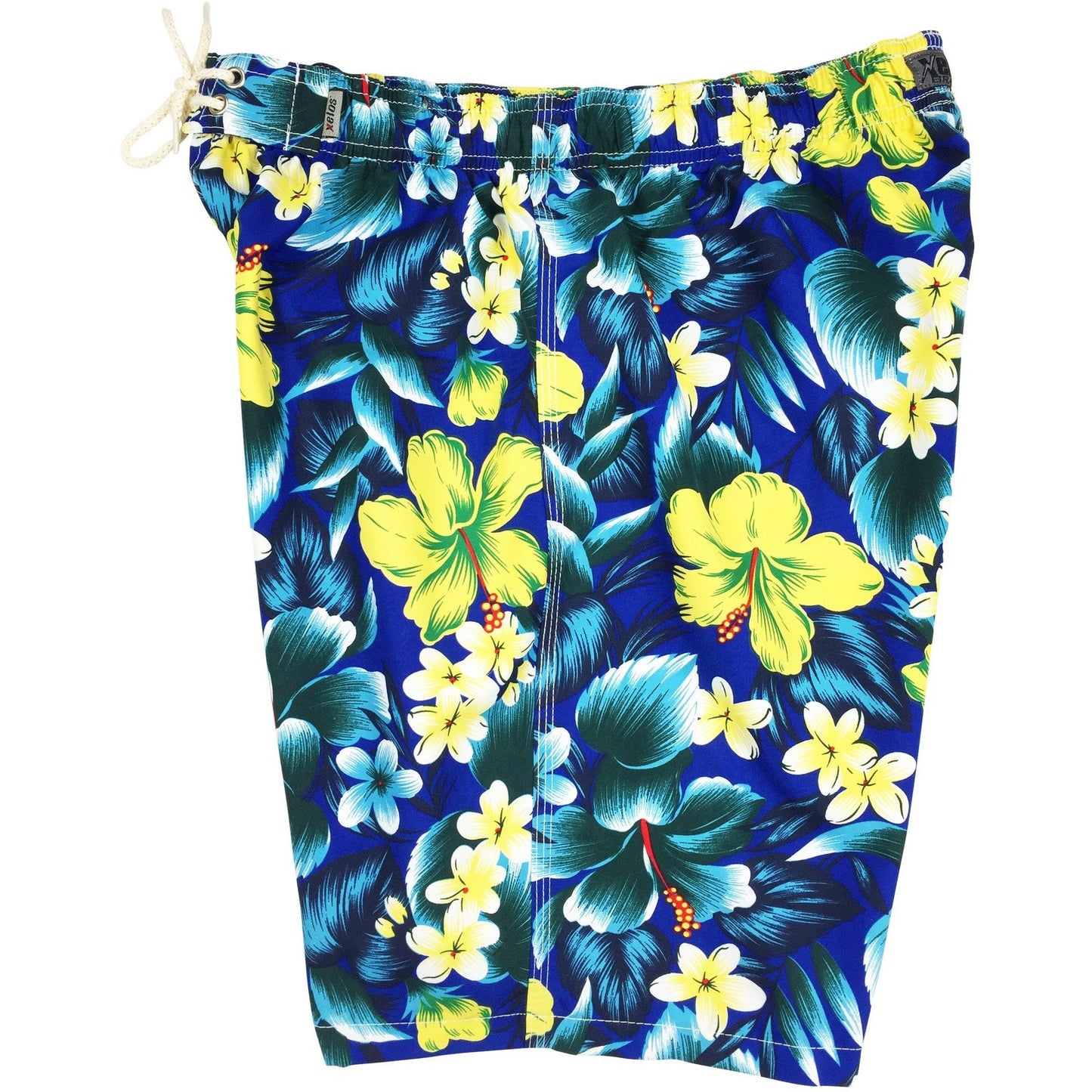 "Jungle Juice" Mens Elastic Waist Board Shorts - 19.5" Outseam / 7" Inseam (Royal) - Board Shorts World