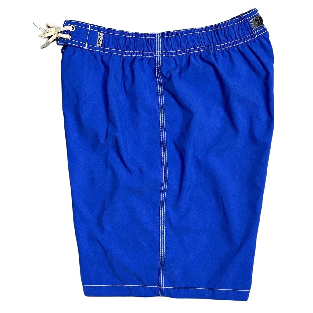 "A Solid Color" Mens Elastic Waist Board Shorts - 19.5" Outseam / 7" Inseam (Royal) - Board Shorts World