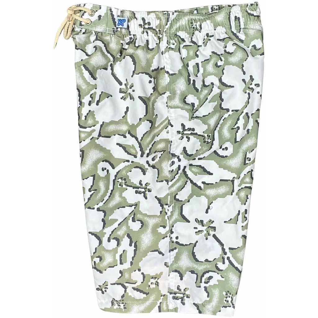 "Magnified" (Shell) Elastic Waist Board Shorts. Regular Rise or High Waist. Women's CUSTOM - Board Shorts World