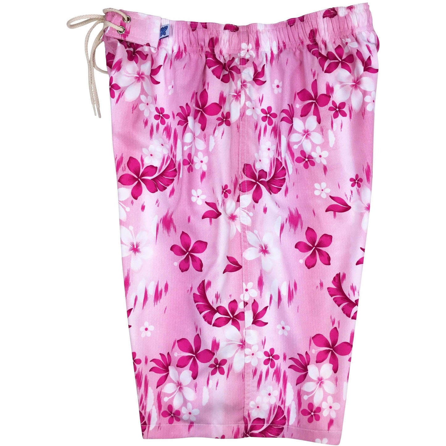 "Soul Salvation" Womens Elastic Waist Swim Board Shorts. REGULAR Rise + 11" Inseam (Pink) - Board Shorts World