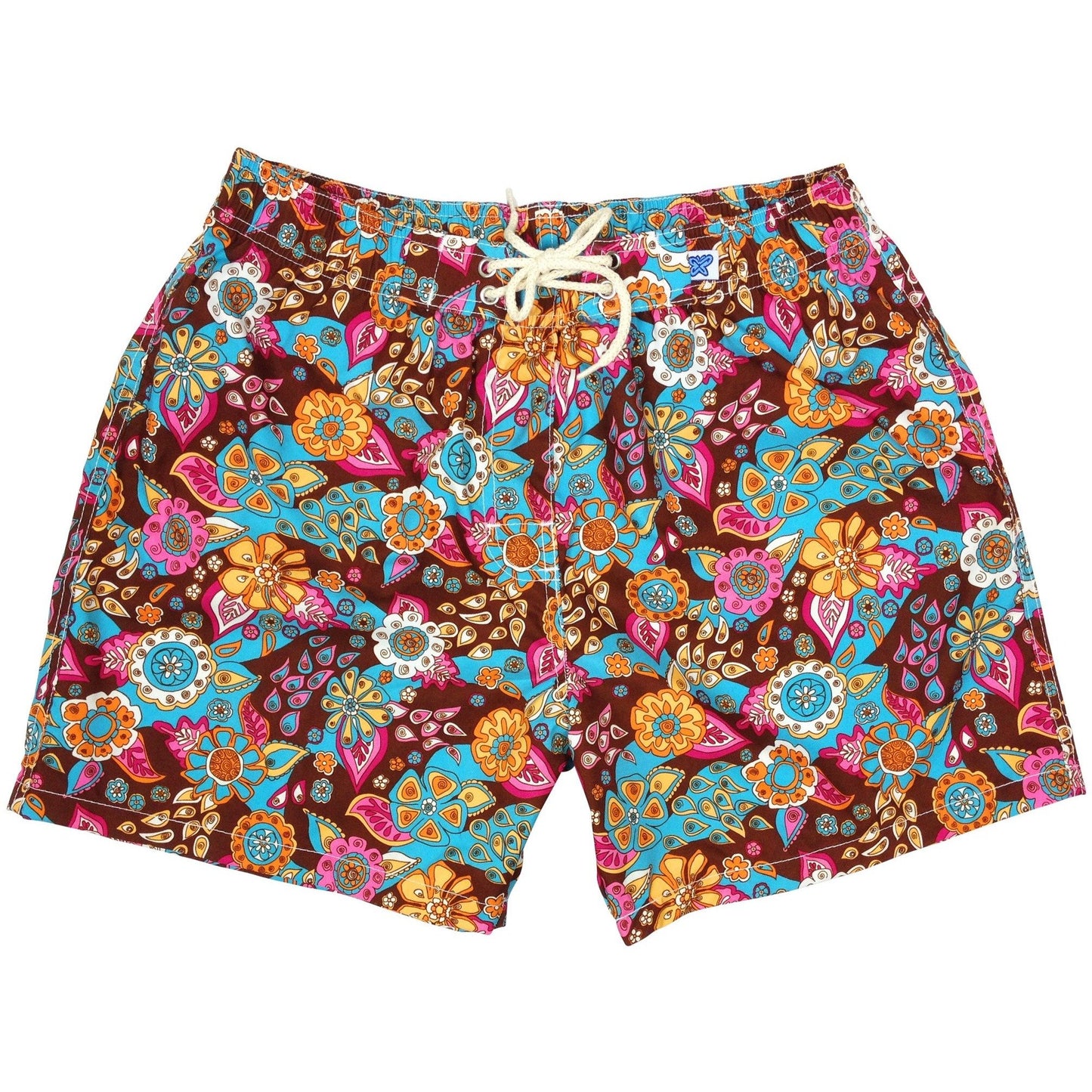 "Carnival" Women's Elastic Waist Swim Board Shorts. REGULAR Rise + 5" Inseam - Board Shorts World