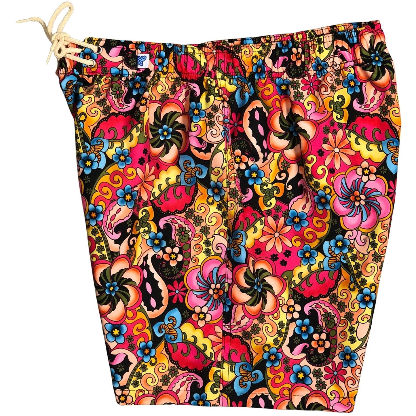 "Lucy in the Sky" Women's Elastic Waist Swim Board Shorts. REGULAR Rise + 5" Inseam - Board Shorts World