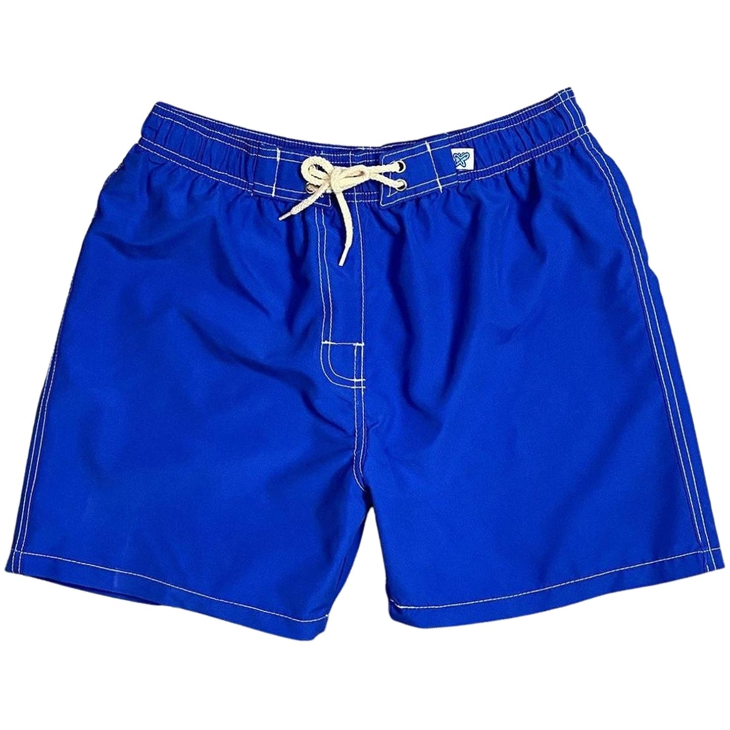 "A Solid Color" Womens Elastic Waist Board (Swim) Shorts. HIGH Waist/Rise + 5" Inseam (Royal) - Board Shorts World