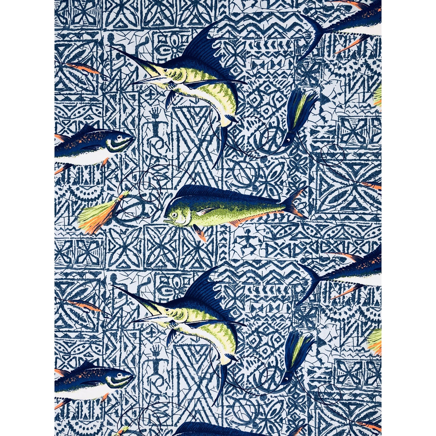 Fixed (Non Elastic) Waist Board Shorts 100% Cotton "Fighting Chair" (Light Blue) Print Mens CUSTOM - Board Shorts World