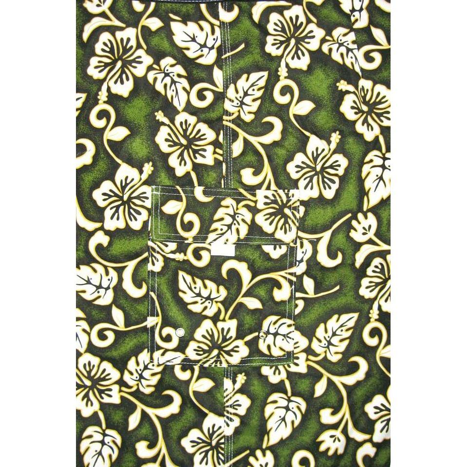 Elastic Waist Board Shorts "Fiasco" Print Mens CUSTOM (Green) - Board Shorts World