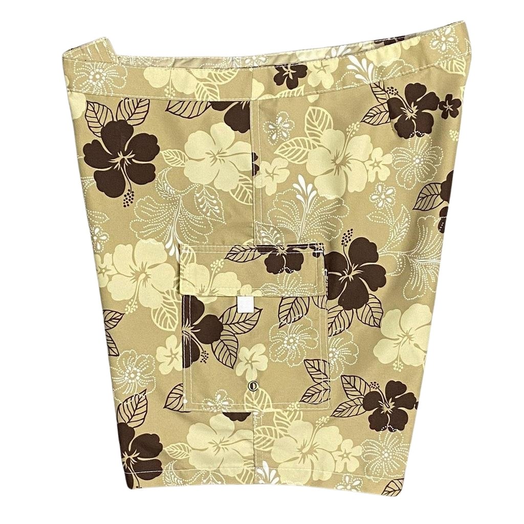 "Dew Drops" (Tan) Womens Board/Swim Shorts - 11" - Board Shorts World