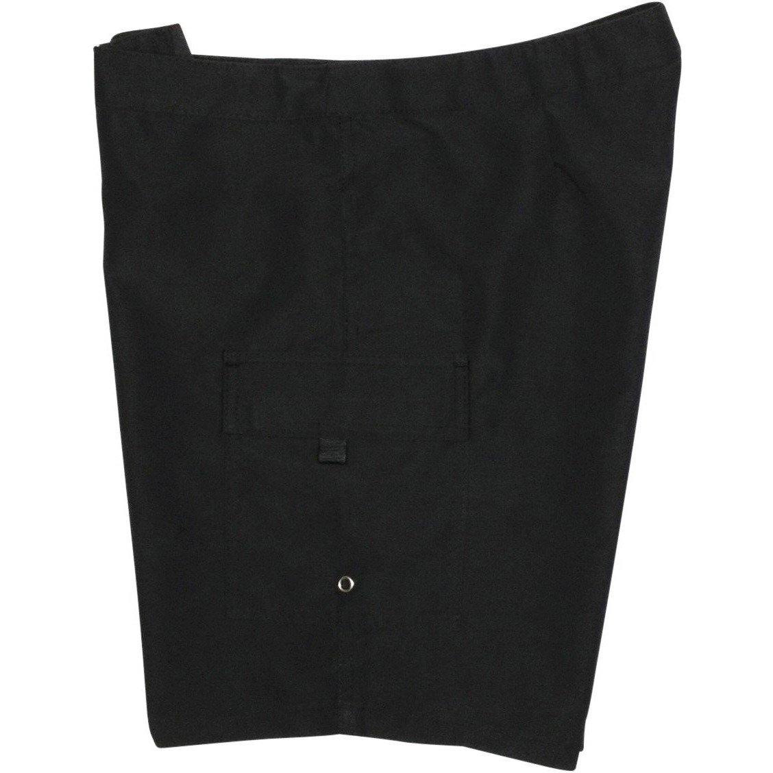 A Solid Color (Black/Black Stitch) Womens Board/Swim Shorts - 11" - Board Shorts World