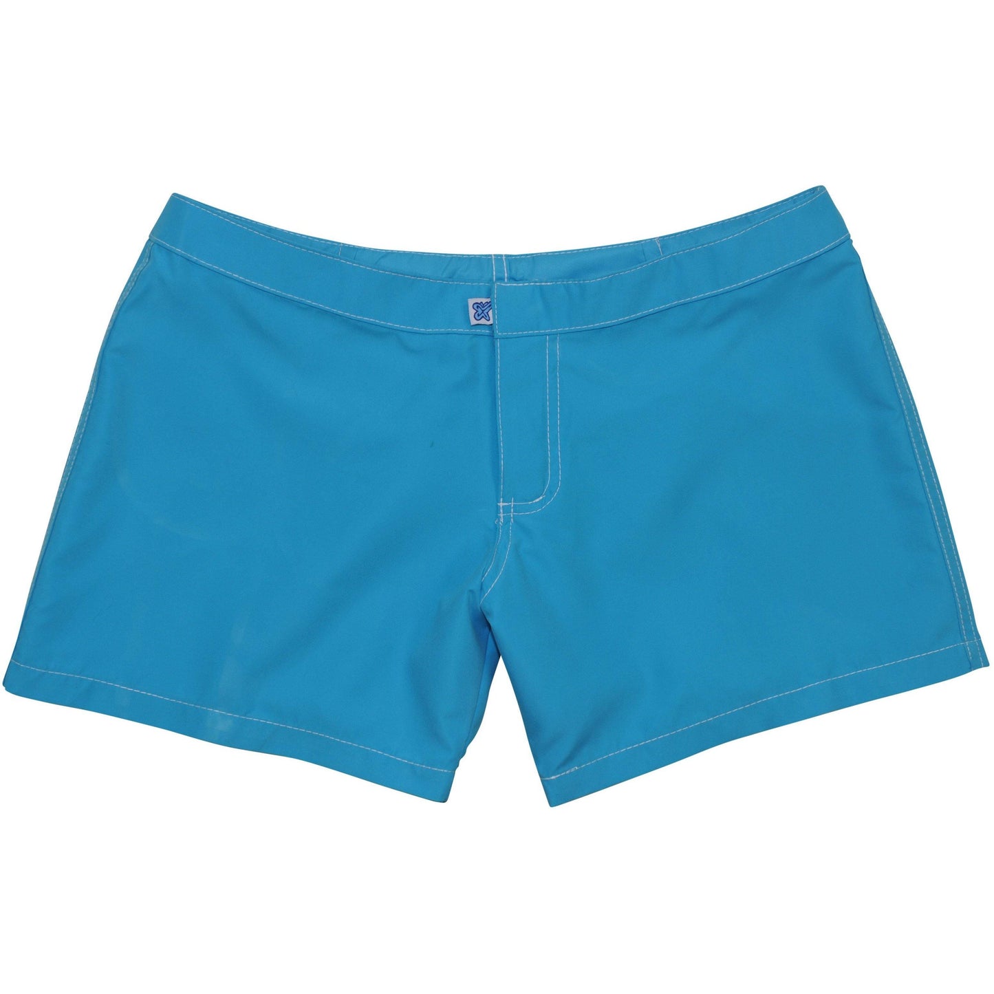 A Solid Color (Turquoise) Womens Board/Swim Shorts - 4" - Board Shorts World