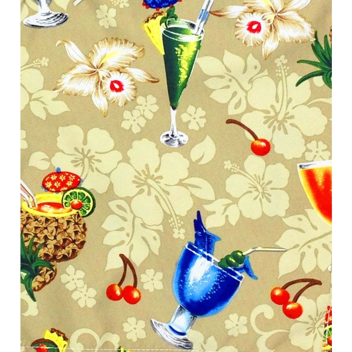 Elastic Waist Board Shorts "Hurry Sundown" (Tan) Print Mens CUSTOM - Board Shorts World