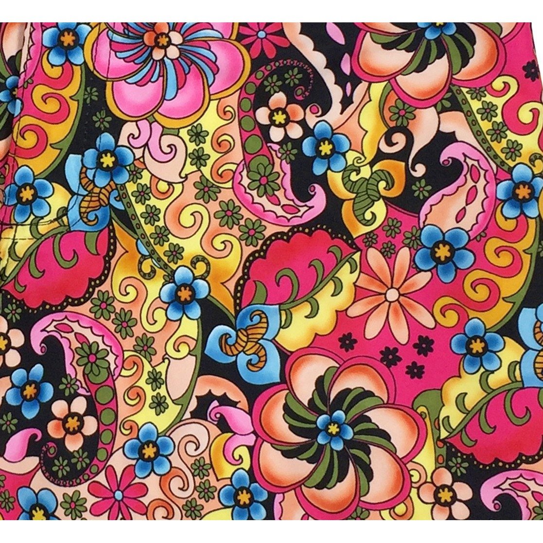 Elastic Waist Board Shorts "Lucy in the Sky" (Black) Print Mens CUSTOM - Board Shorts World