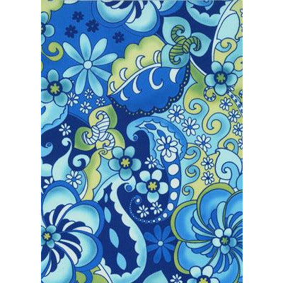"Lucy in the Sky" Mens Elastic Waist Board Shorts - 17.5" Outseam / 5" Inseam (Blue) - Board Shorts World