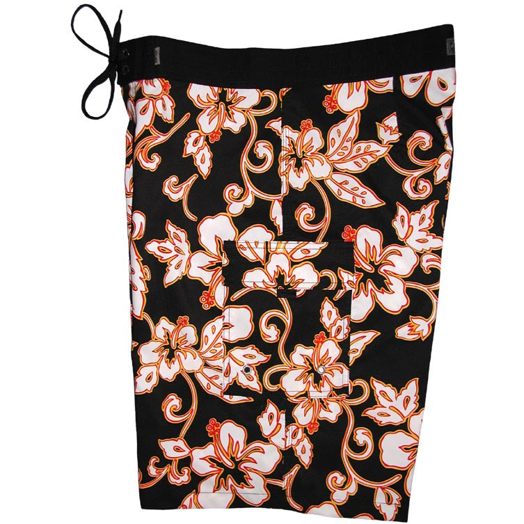 "Elemental" Boys + Girls Board Shorts. 8" Inseam / 18.5" Outseam (Black) *SALE* - Board Shorts World