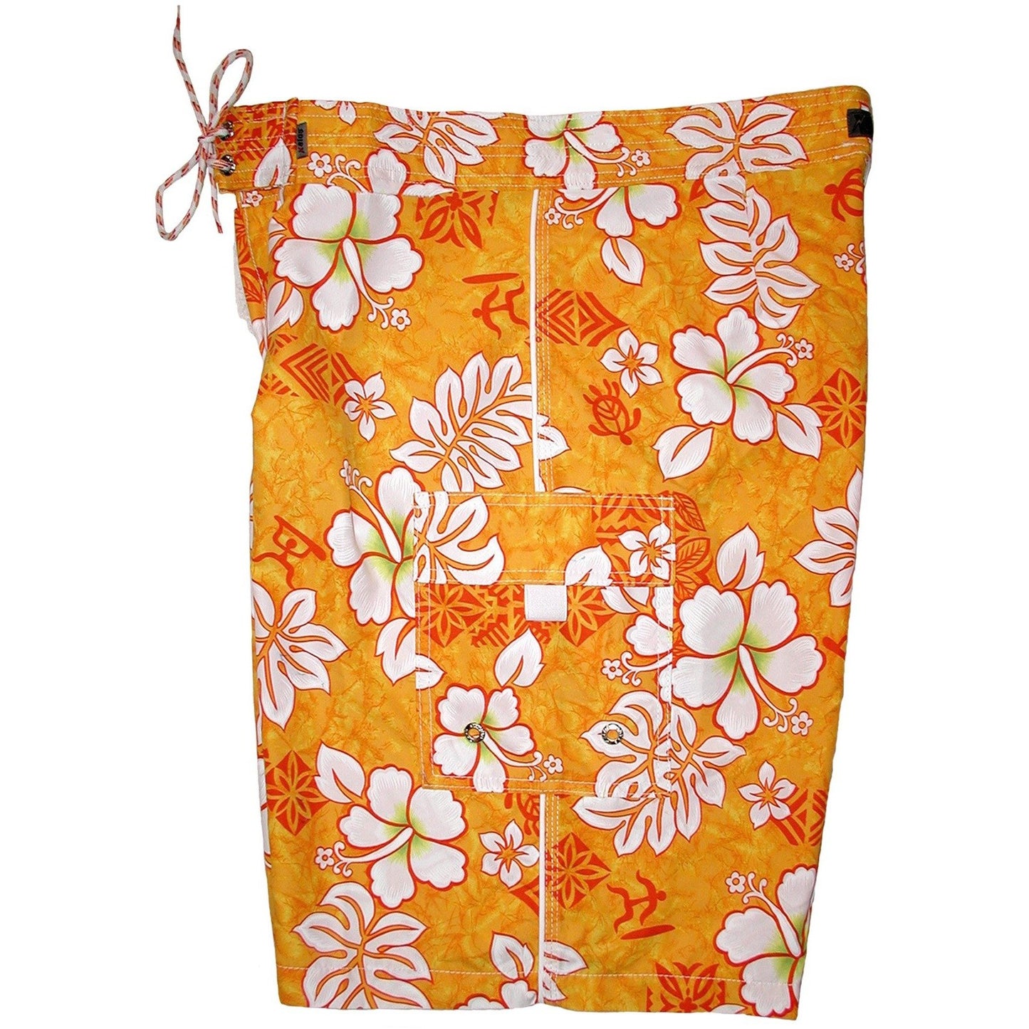 "Tribal Council" Mens Board Shorts - 22" Outseam / 9.5" Inseam (Orange) - Board Shorts World
