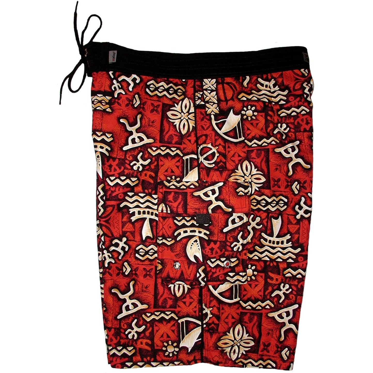 "Jungle Cruise" Mens Board Shorts - 22" Outseam / 9.5" Inseam (Red) - Board Shorts World