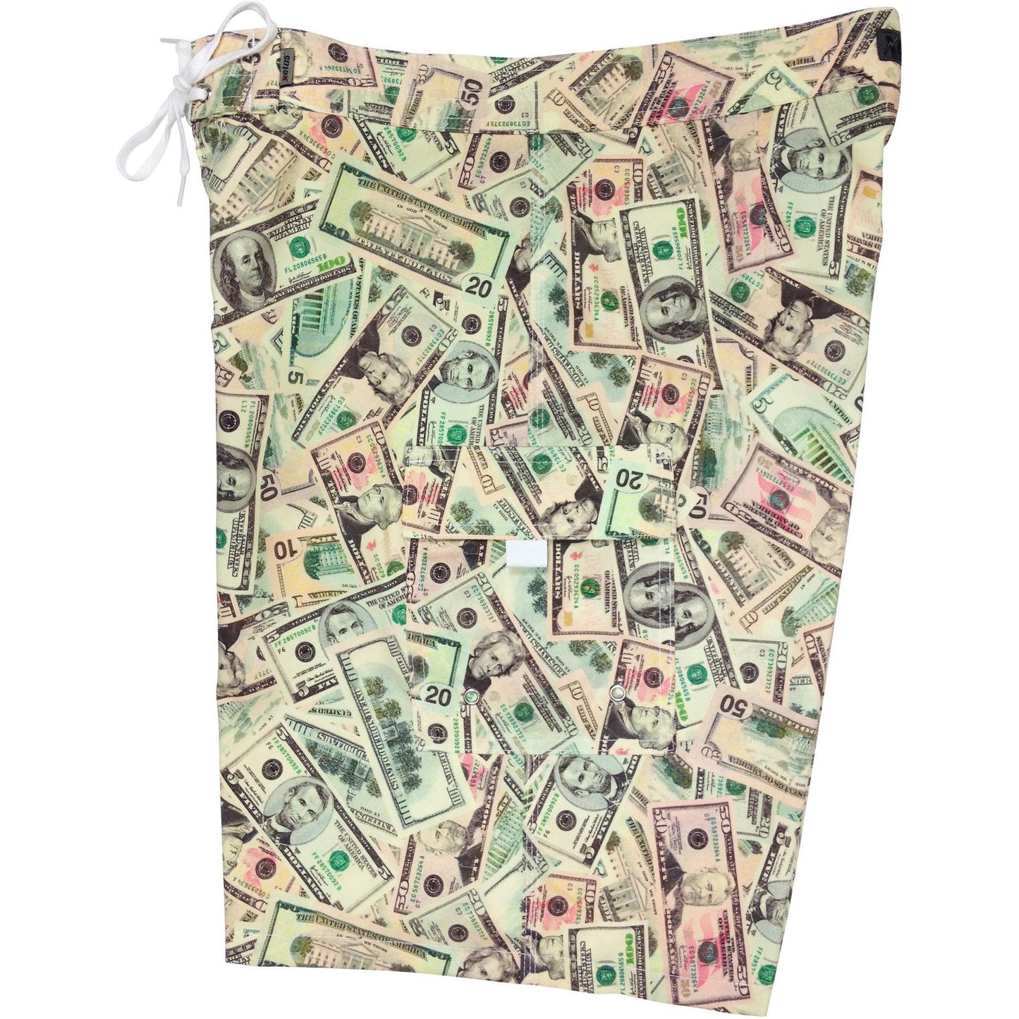 **Fixed (Non Elastic) Waist Board Shorts "Double Down" Print Mens CUSTOM - Board Shorts World