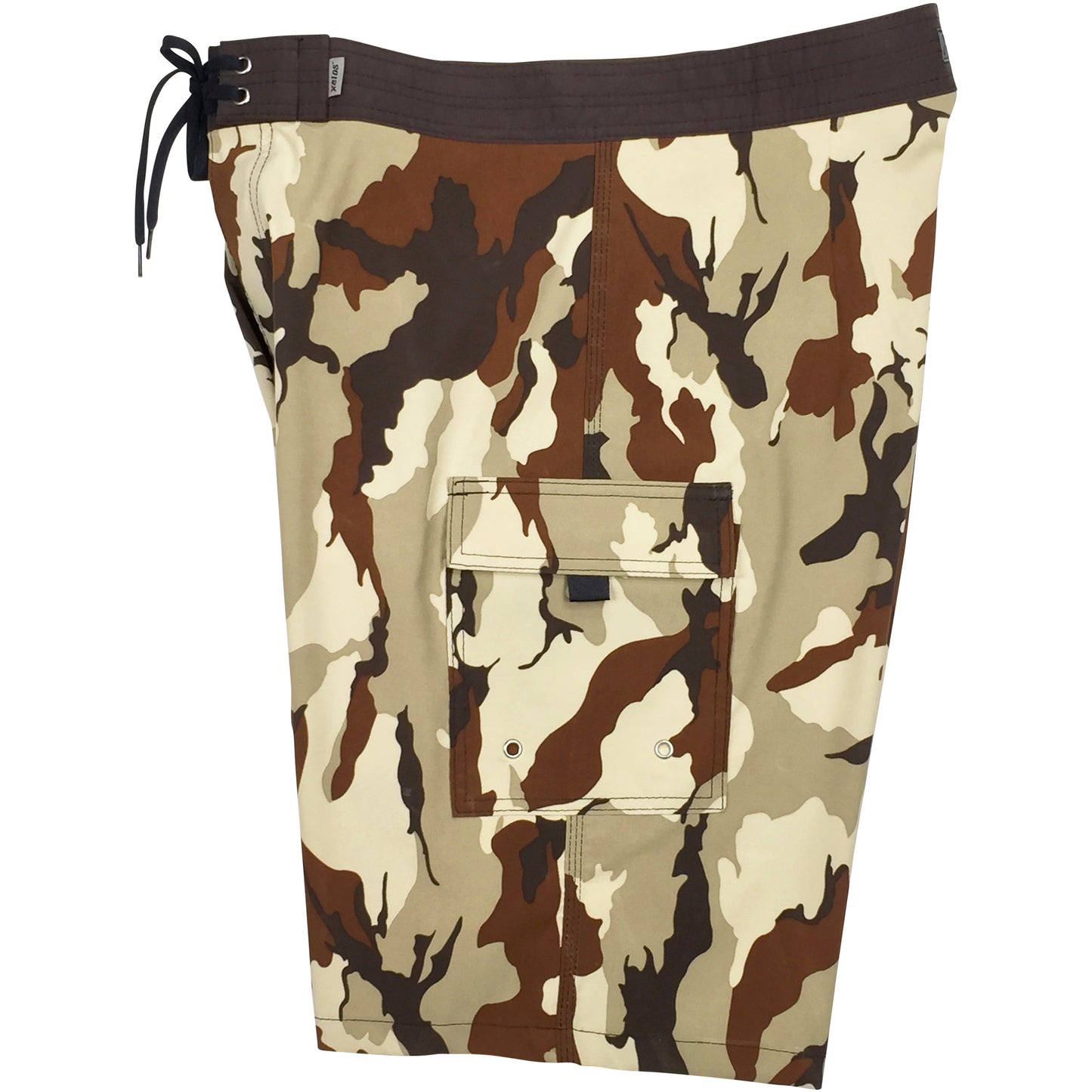 "Stealth Fanatic" Camo Boys + Girls Board Shorts. 8" Inseam / 18.5" Outseam (Sand+Brown) - Board Shorts World