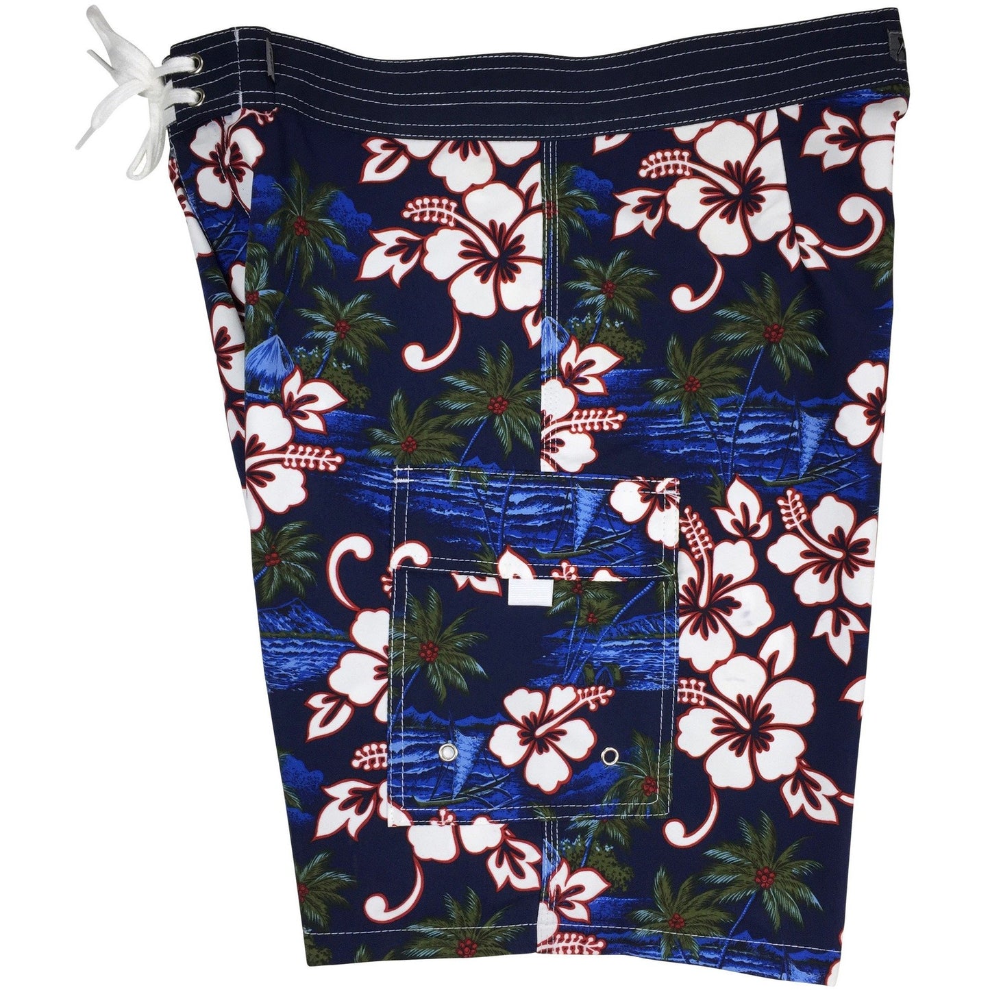 "State of Mind" Mens Board Shorts - 19.5" Outseam / 7" Inseam (Navy) - Board Shorts World