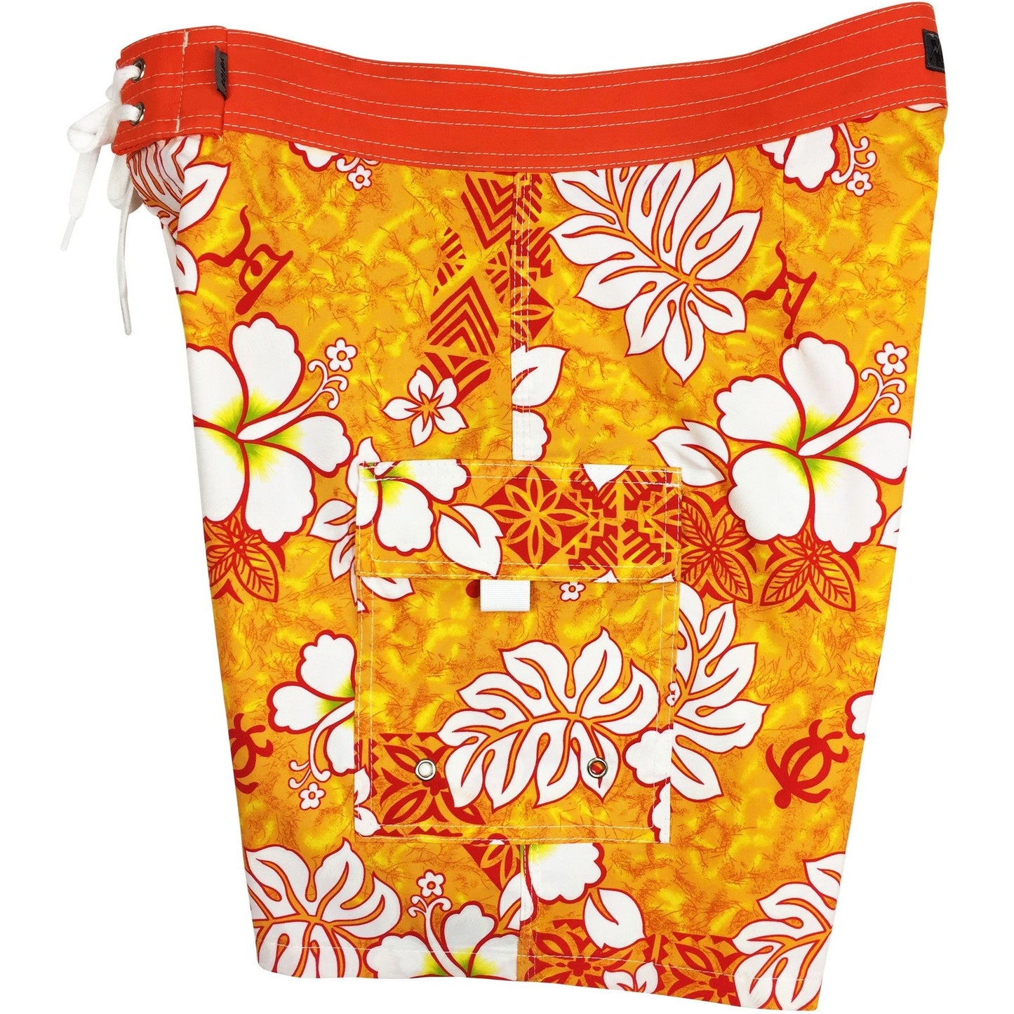 "Tribal Council" Mens Board Shorts - 19.5" Outseam / 7" Inseam (Orange) - Board Shorts World