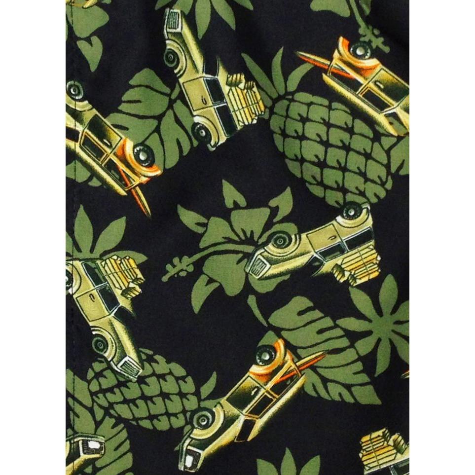 Lower Rise NON-Elastic Waist Board Shorts. "One for the Road" (Olive) Womens CUSTOM - Board Shorts World