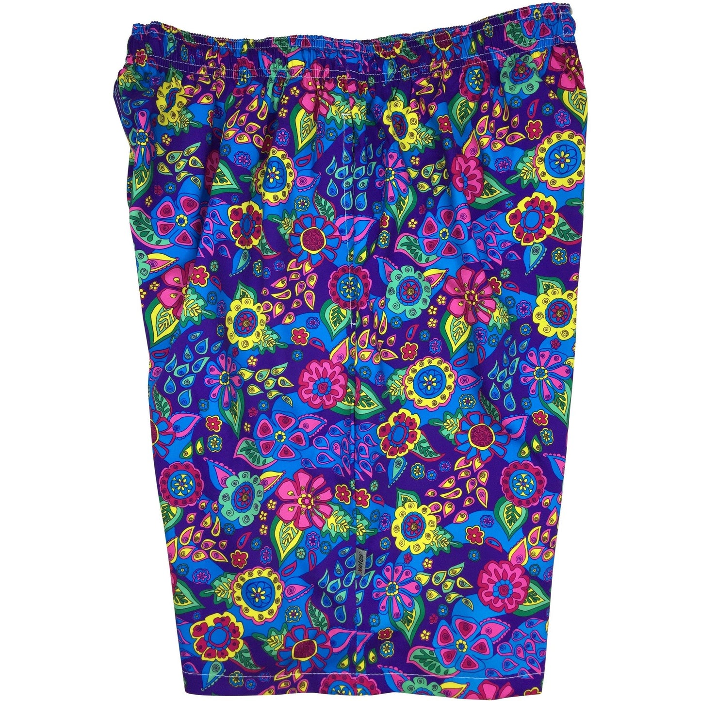 "Carnival" Mens Swim Trunks (with mesh liner) - 22" Outseam / 9.5" Inseam (Purple) - Board Shorts World