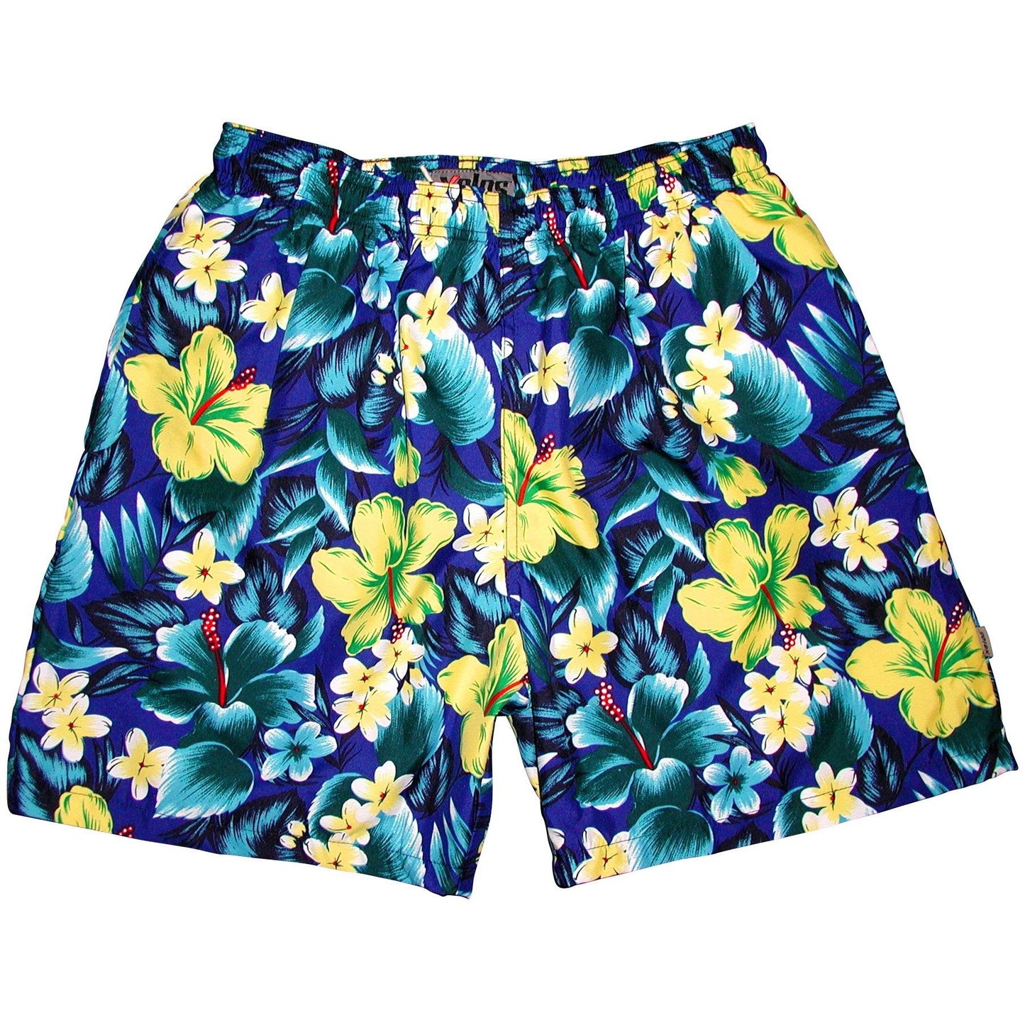 "Jungle Juice" Mens (6.5" Inseam / 19" Outseam) Swim Trunks (Blue) - Board Shorts World