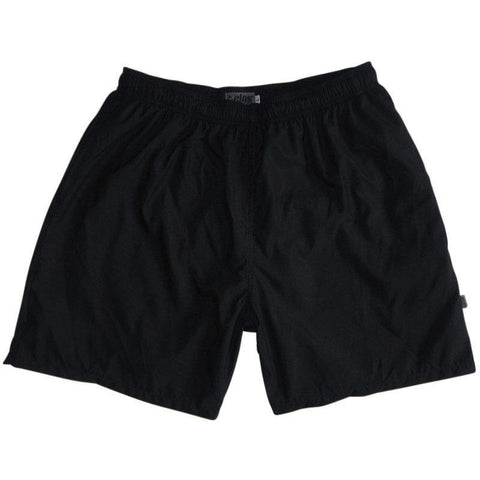 **Best Seller** "A Solid Color" Men's Swim Trunk (with mesh liner). 6.5" Inseam / 19" Outseam (Black) - Board Shorts World