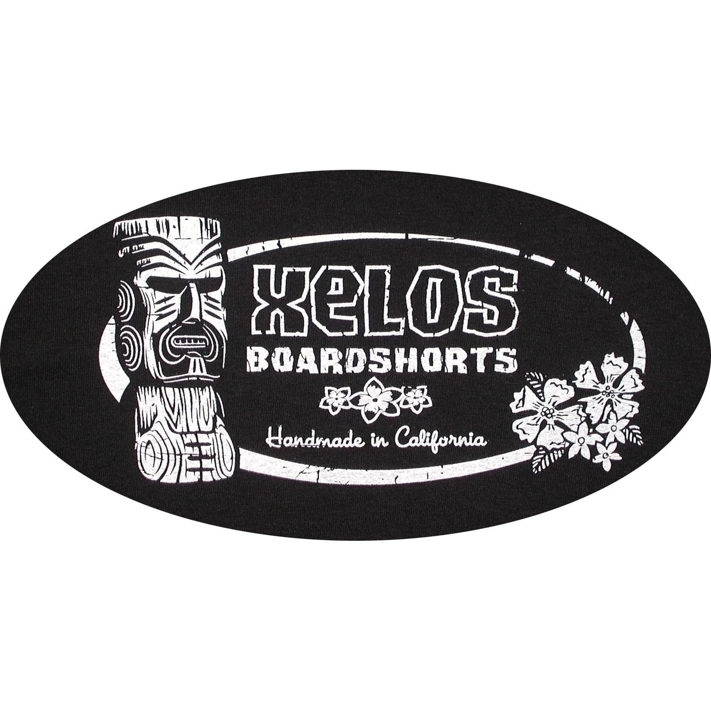 Mens "Tiki" Short Sleeve 100% Cotton Tee (Black) - Board Shorts World