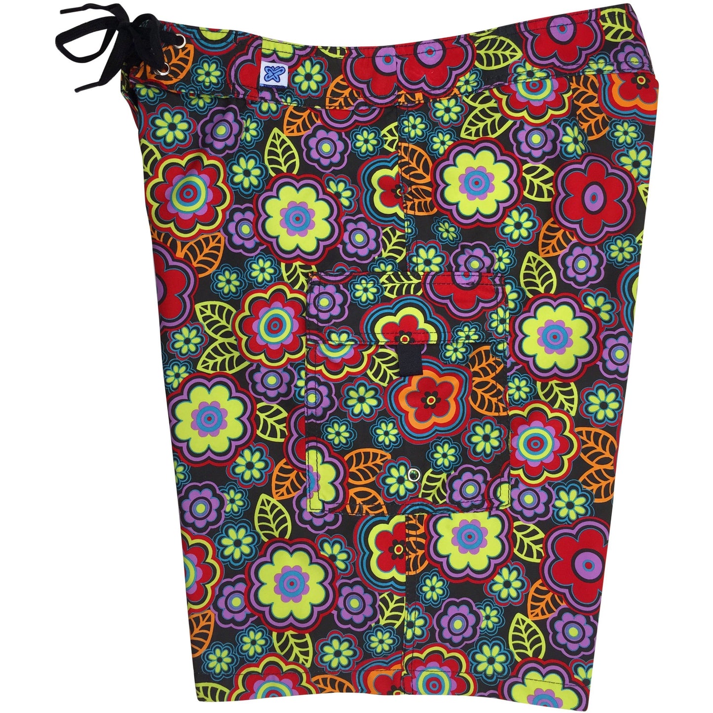 Fixed (Non Elastic) Waist Womens Board Shorts "Groovapalooza" * CUSTOM * - Board Shorts World