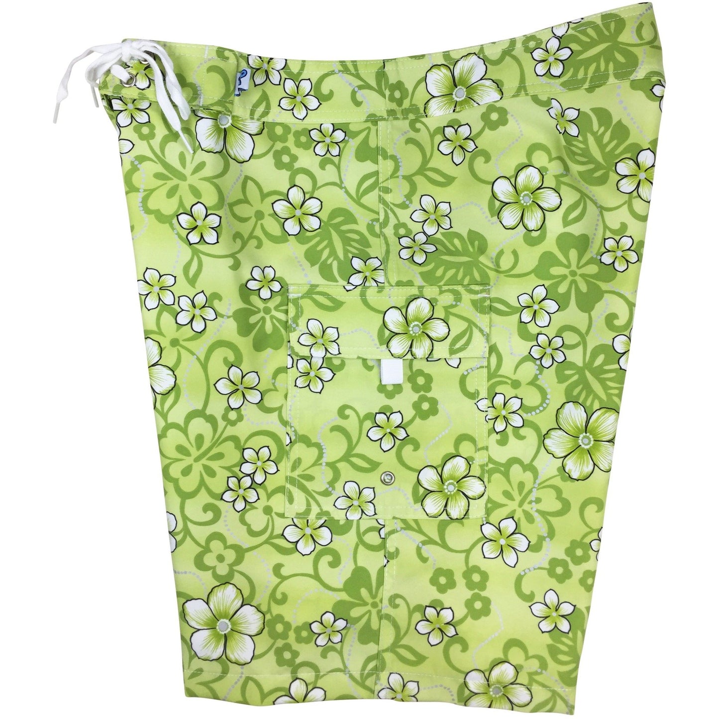 "Haywire" Womens Board Shorts - Regular Rise / 10.5" Inseam (Green) - Board Shorts World