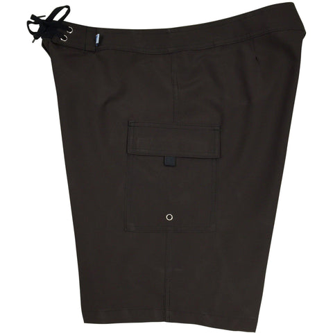 "A Solid Color" Women's Board Shorts - Regular Rise / 10.5" Inseam (Chocolate Brown) - Board Shorts World