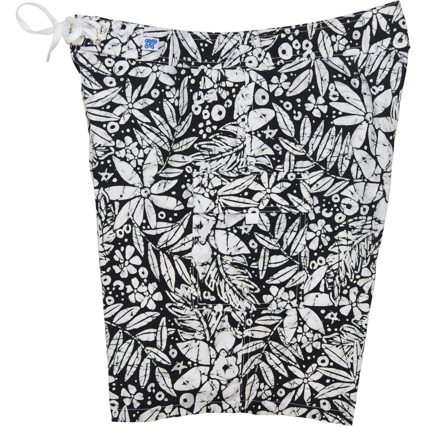 Fixed (Non Elastic) Waist Womens Board Shorts "Palisades" (Black) * CUSTOM * - Board Shorts World