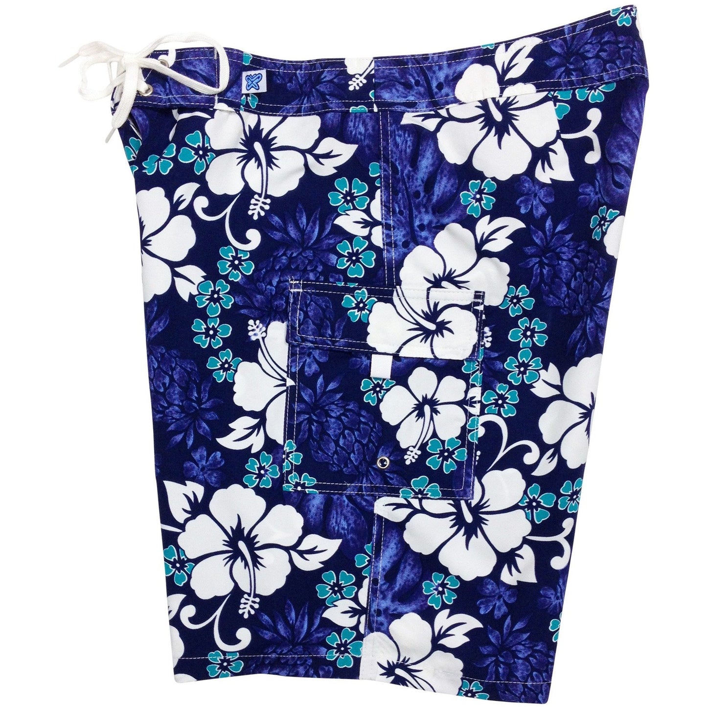 "Pina Colada" Womens Board Shorts - Regular Rise / 10.5" Inseam (Indigo) - Board Shorts World
